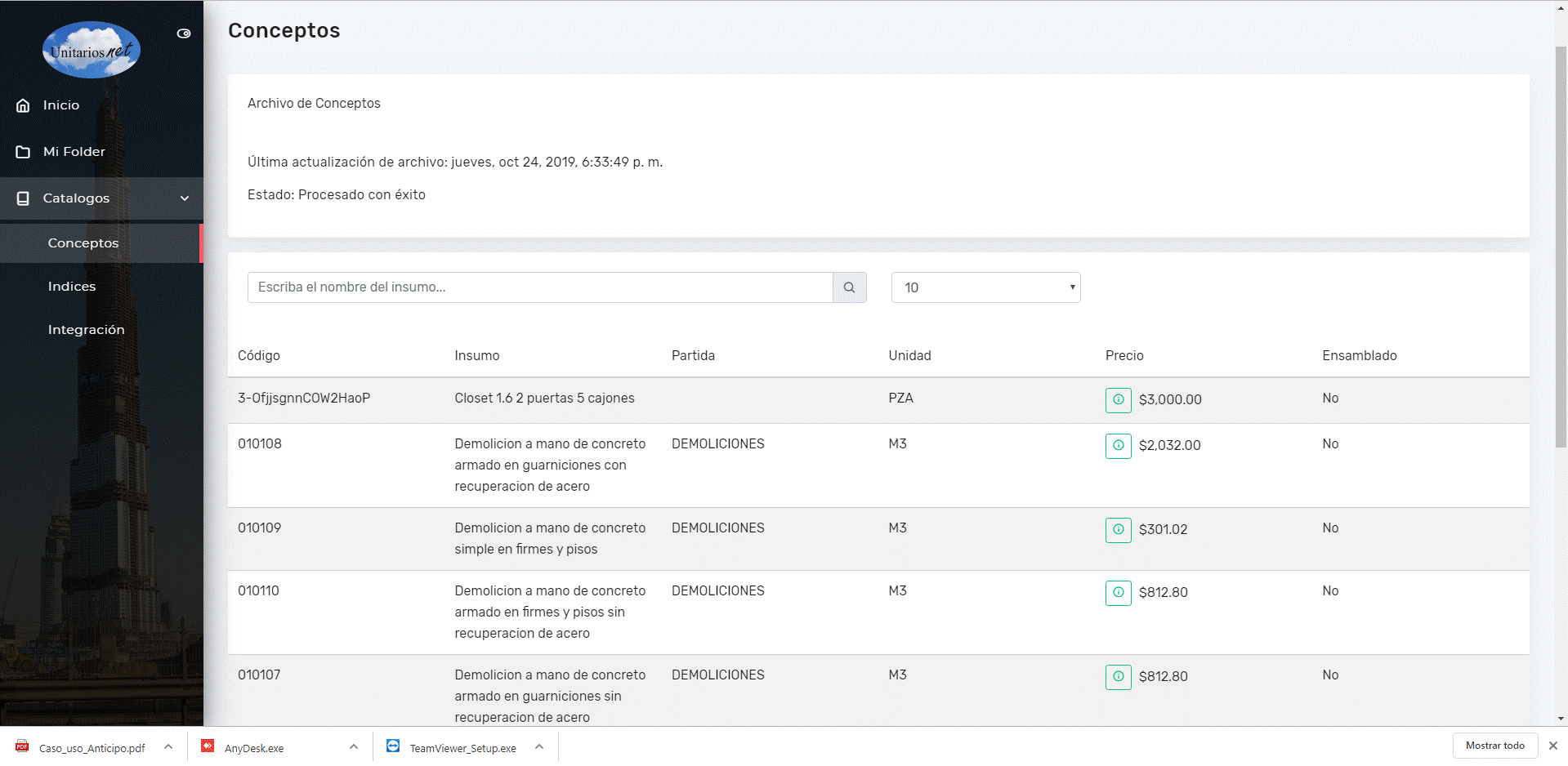 Precios Unitarios