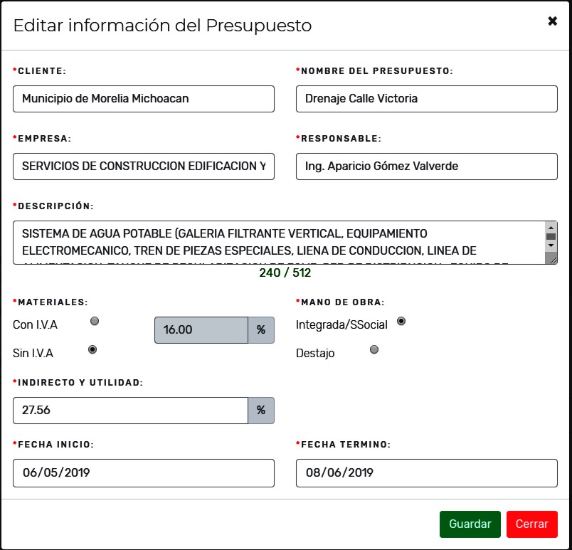 Precios Unitarios